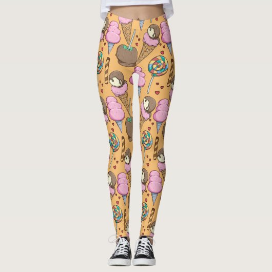 Ice cream pattern | Lollies pattern | lollipop 26 レギンス (正面)