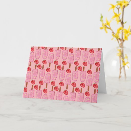 Ice cream pattern | Lollies pattern | lollipop 2 カード (黄色い花)