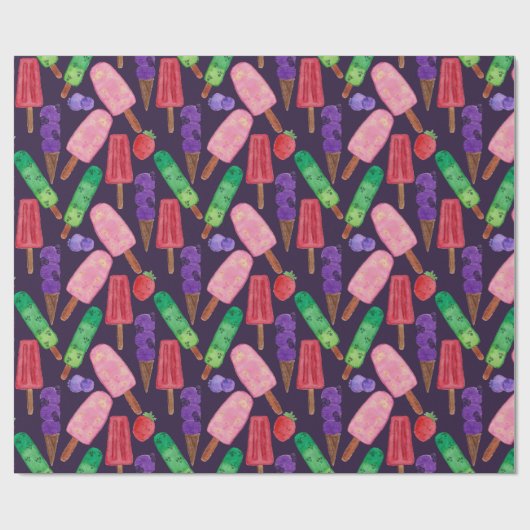 Ice cream pattern | Lollies pattern | lollipop 6 ラッピングペーパー (フラット)