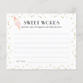 Ice Cream Pink Baby Shower Sweet Words of Wisdom (正面)