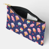 Ice cream, popsicles and cherries pattern アクセサリーポーチ (見開き)