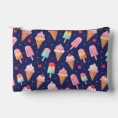 Ice cream, popsicles and cherries pattern アクセサリーポーチ (正面)