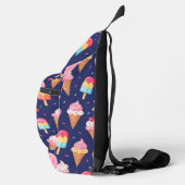 Ice cream, popsicles and cherries pattern スリングバッグ (右)