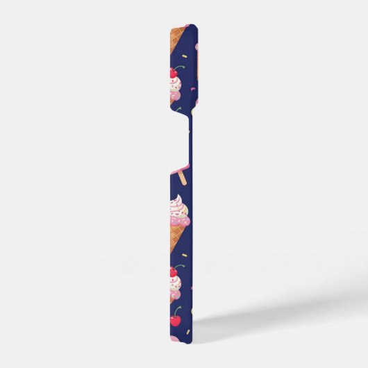 Ice cream, popsicles and cherries pattern iPhoneケース (右側面)