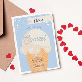 Ice Cream Scoop Classroom Valentine's Day Card 招待状