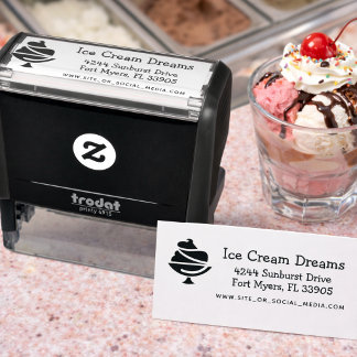 Ice Cream Shop Business Return Address Stamp セルフインキングスタンプ