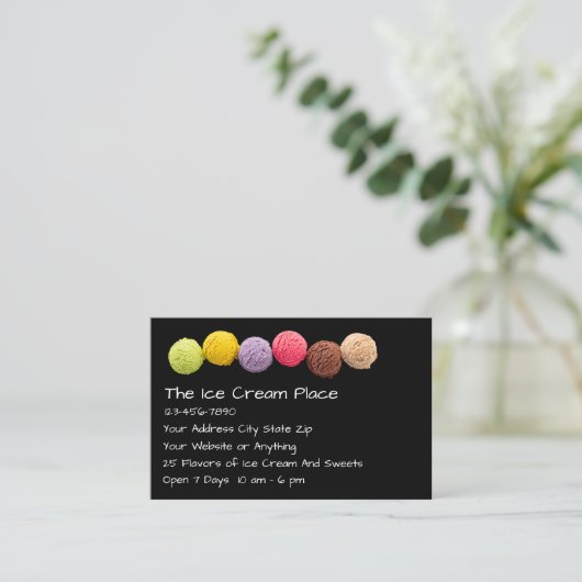 Ice Cream Shop Customer Rewards 名刺 (スタンド正面)