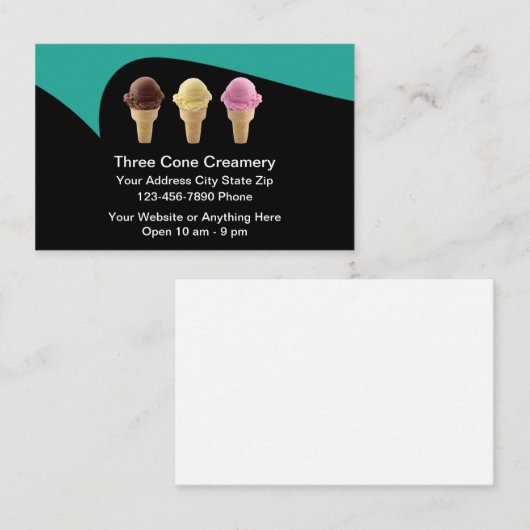 Ice Cream Shop Modern Trendy  名刺 (正面/裏面)