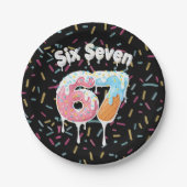Ice Cream Six Seven 67 Birthday Paper Plate ペーパープレート (正面)