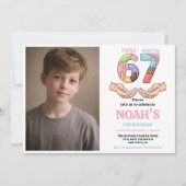 Ice Cream “Six Seven” 7th Birthday Party for Kids 招待状 (正面)