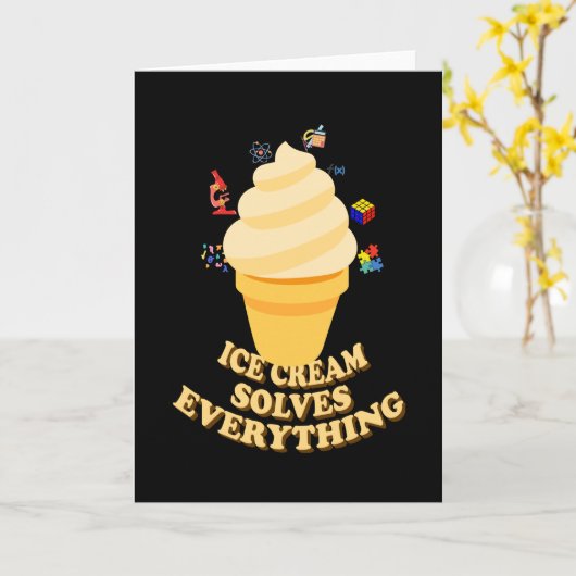Ice Cream Solves Everything カード (黄色い花)