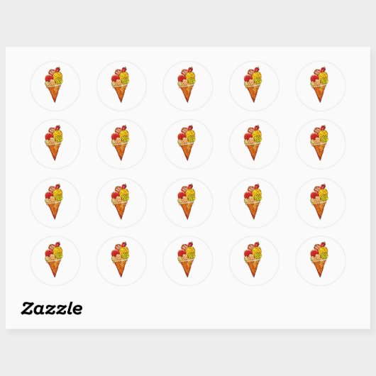 ice cream stickers ラウンドシール (シート)