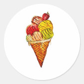 ice cream stickers ラウンドシール (正面)