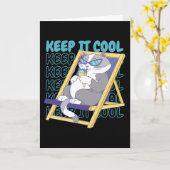 Ice Cream Summer Beach Ice Cream Vacation Cat カード (黄色い花)