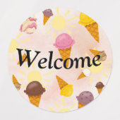 ice cream summer party photo ラベル (デザイン1)