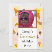 ice cream summer party photo 招待状 (正面)