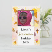 ice cream summer party photo 招待状 (スタンド正面)