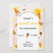 ice cream summer party photo 招待状 (裏面)