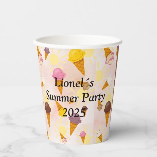 ice cream summer party photo 紙コップ (正面)