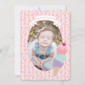 Ice Cream Sundae Heres the Scoop Birthday Party 招待状 (裏面)