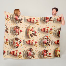 Ice cream sundae premium フリースブランケット