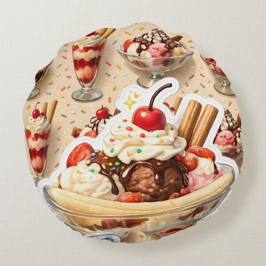 Ice cream sundae premium ラウンドクッション (裏面)