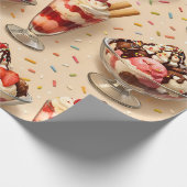 Ice cream sundae premium wrapping paper ラッピングペーパー (角)