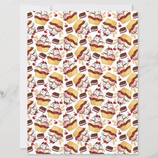Ice Cream Sundae Scrapbook Paper (裏面)