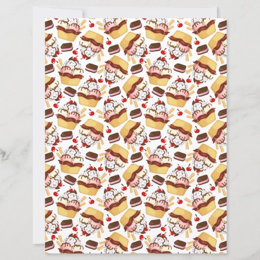Ice Cream Sundae Scrapbook Paper (正面)