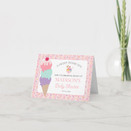 Ice Cream Sundae Sprinkled Baby Thank You Card  サンキューカード