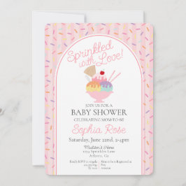 Ice Cream Sundae Sprinkled with Love Baby Shower 招待状