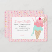 Ice Cream Sundae Sprinkled With Love Diaper Raffle エンクロージャーカード (正面/裏面)