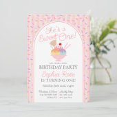 Ice Cream Sundae Sweet One First Birthday Party 招待状 (スタンド正面)