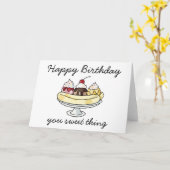 Ice Cream Sundae Watercolor Birthday Card カード (黄色い花)