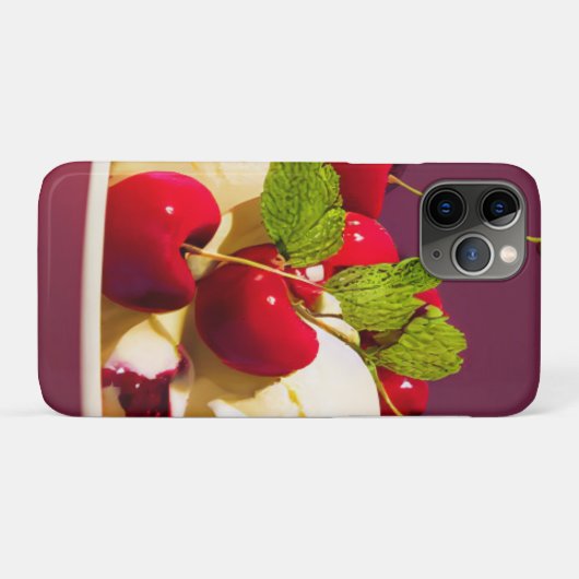 Ice cream sundae with cherries and syrup Case-Mate iPhoneケース (裏面(横))
