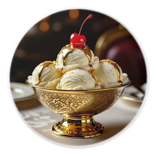 Ice Cream Sundae with Gold Syrup   セラミックノブ (正面)