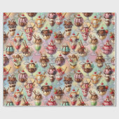 Ice Cream Sundae Wrapping Paper ラッピングペーパー (フラット)