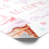 Ice cream Sweet of you to come birthday pastel ポスター (角)