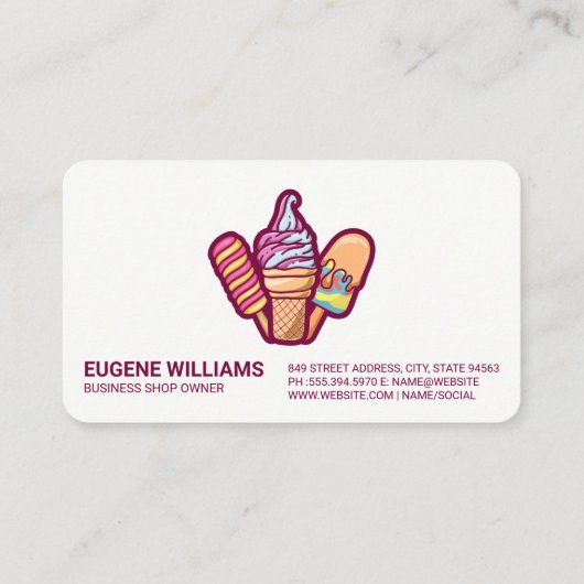 Ice Cream Sweet Popsicle Treats | Desserts  名刺 (裏面)