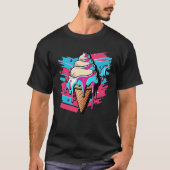 Ice Cream Synthwave 80s Retrowave Aesthetic  1 Tシャツ (正面)