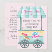 Ice Cream Thank You Card, Samantha Birthday Thank  サンキューカード (正面/裏面)