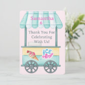 Ice Cream Thank You Card, Samantha Birthday Thank  サンキューカード (スタンド正面)