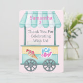 Ice Cream Thank You Card, Samantha Birthday Thank サンキューカード (スタンド正面)