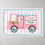 Ice Cream Truck Poster ポスター<br><div class="desc">Personaized ice cream truck poster. Perfect for an Ice cream party! Personalize however you wish!</div>