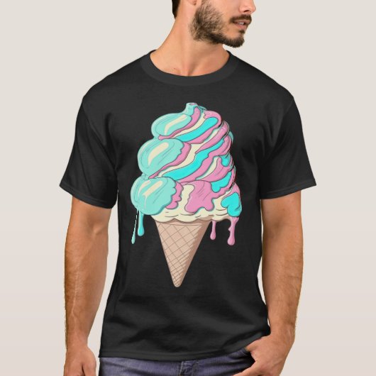 Ice Cream Vaporwave Retrowave Aesthetic Tシャツ (正面)
