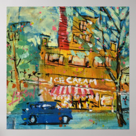 Ice Cream Visit Painting / Artist Larry Lerew ポスター