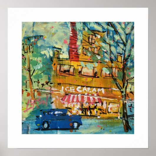 Ice Cream Visit Painting / Artist Larry Lerew ポスター (正面)