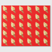 Ice-cream Vivid red ラッピングペーパー (フラット)