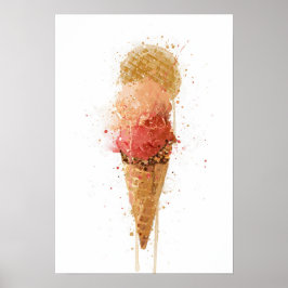 Ice Cream Wall Art print Gelato ポスター