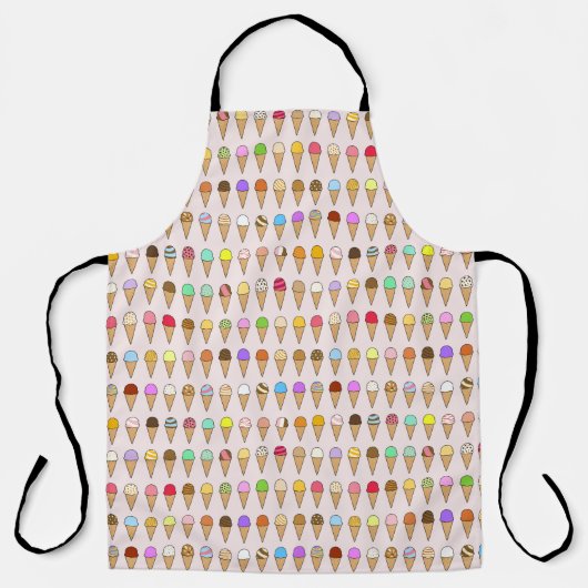 "Ice Creams of Many Flavors" Pattern エプロン (正面)